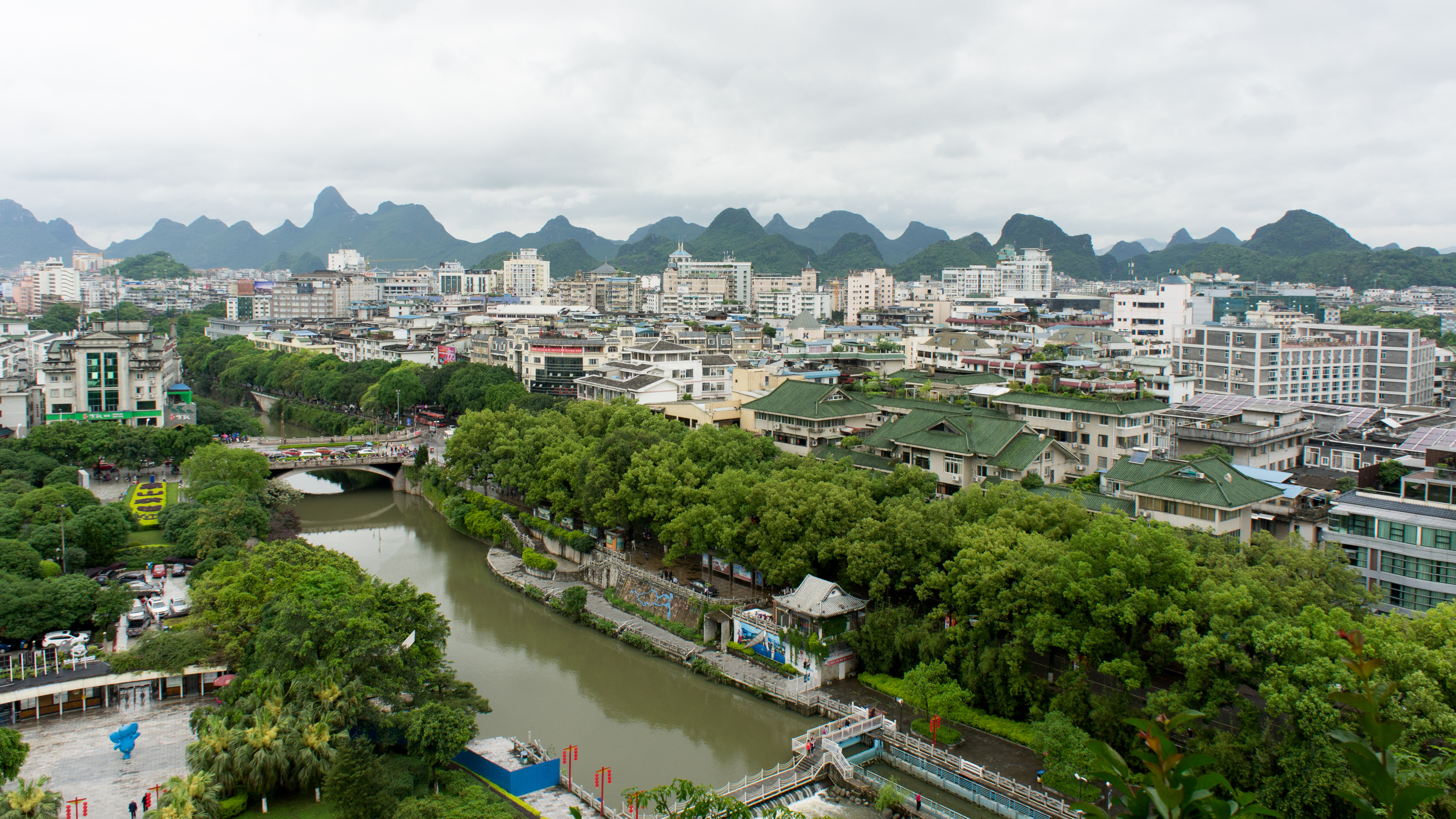 Natural landscape view from Elephant Trunk Hill in Guilin